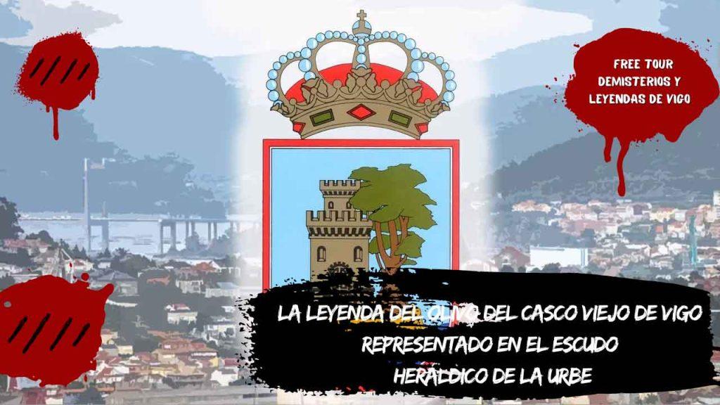 La leyenda del olivo del casco viejo de Vigo representado en el escudo heráldico de la urbe