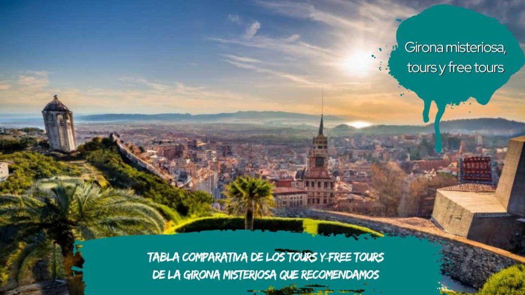Tabla comparativa de los tours y free tours de la Girona misteriosa que recomendamos